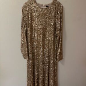 Ann Taylor Gold Sequin Top